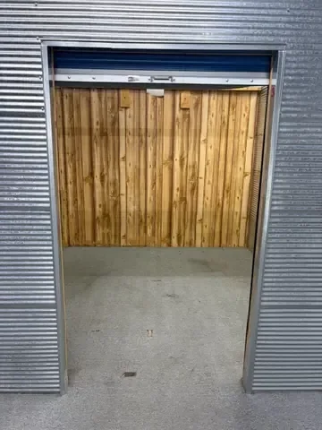 Open climate-controlled storage unit with cedar-lined walls in Staunton, VA
